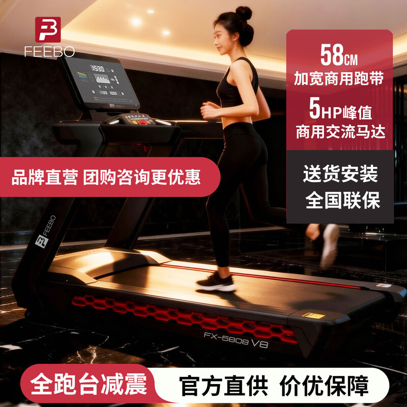 FEEBO菲柏跑步机商用家用庭式静音室内大型跑台健身房专用器材