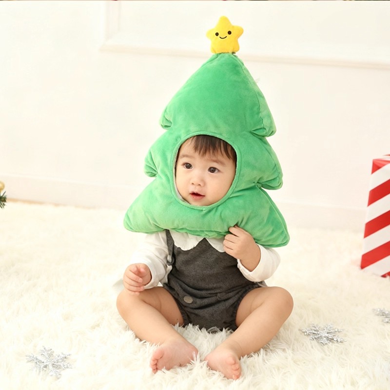 圣诞树头套帽子毛绒拍照道具写真