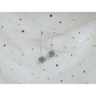 【sugar手作】耳环女夏手工微钩编织甜甜圈微钩精致耳钉耳线耳饰