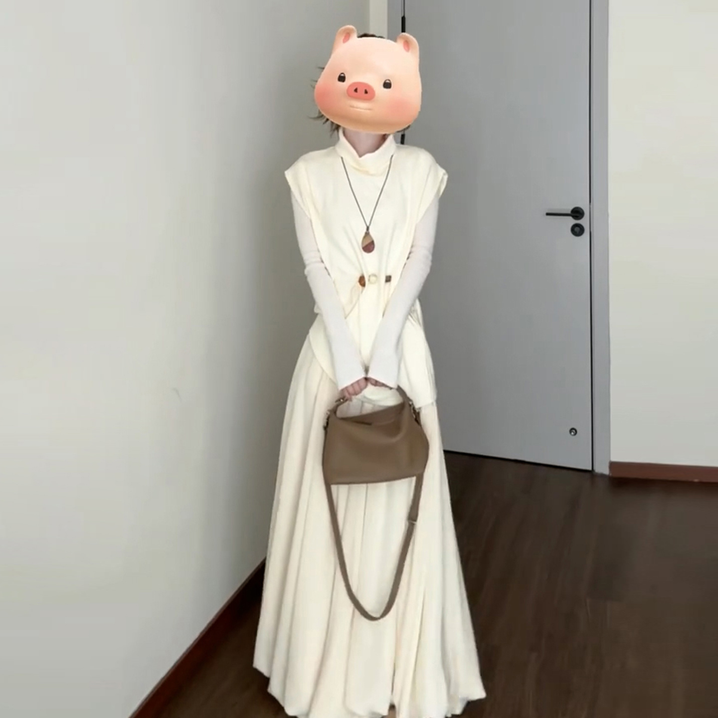 法式温柔风长袖连衣裙子