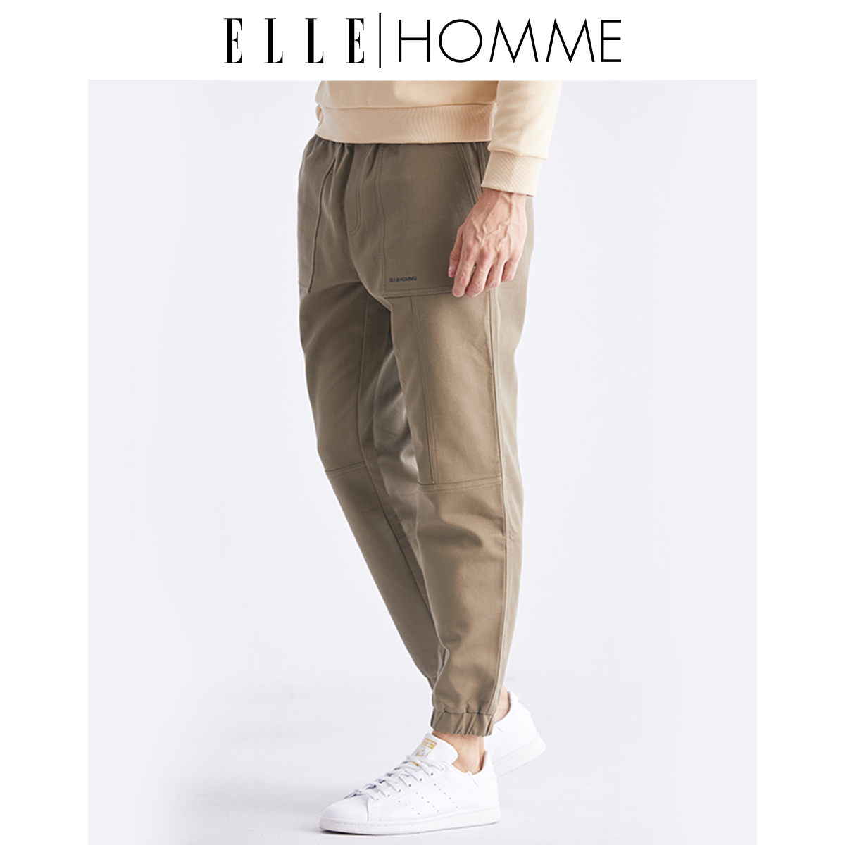 ELLE HOMME新品男士工装裤街头宽松潮流多口袋束脚休闲裤