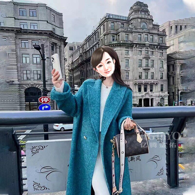 中长款双面羊绒大衣2025冬季新款赫本风高贵洋潮西装领羊毛女外套