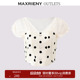显瘦雪纺衫 MAXRIENY赫本风芭蕾波点上衣女修身 黑白 奥莱