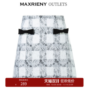 MAXRIENY午夜巴黎半裙复古蕾丝短裙A字 奥莱