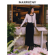 长裙 MAXRIENY复古丝绒鱼尾半裙法式 奥莱