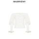 秋季 MAXRIENY一字肩吊带雪纺衫 上衣女泡泡袖 奥莱