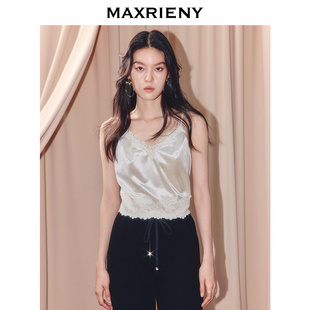 千金穿搭打底衫 MAXRIENY复古蕾丝吊带衫 背心内搭小衫 奥莱