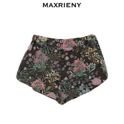 【奥莱】MAXRIENY女童装冬款提花花苞裤洋气高腰阔腿短裤