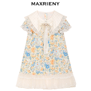 【奥莱】MAXRIENY春童装碎花连衣裙亲子装母女设计感洋气公主气质
