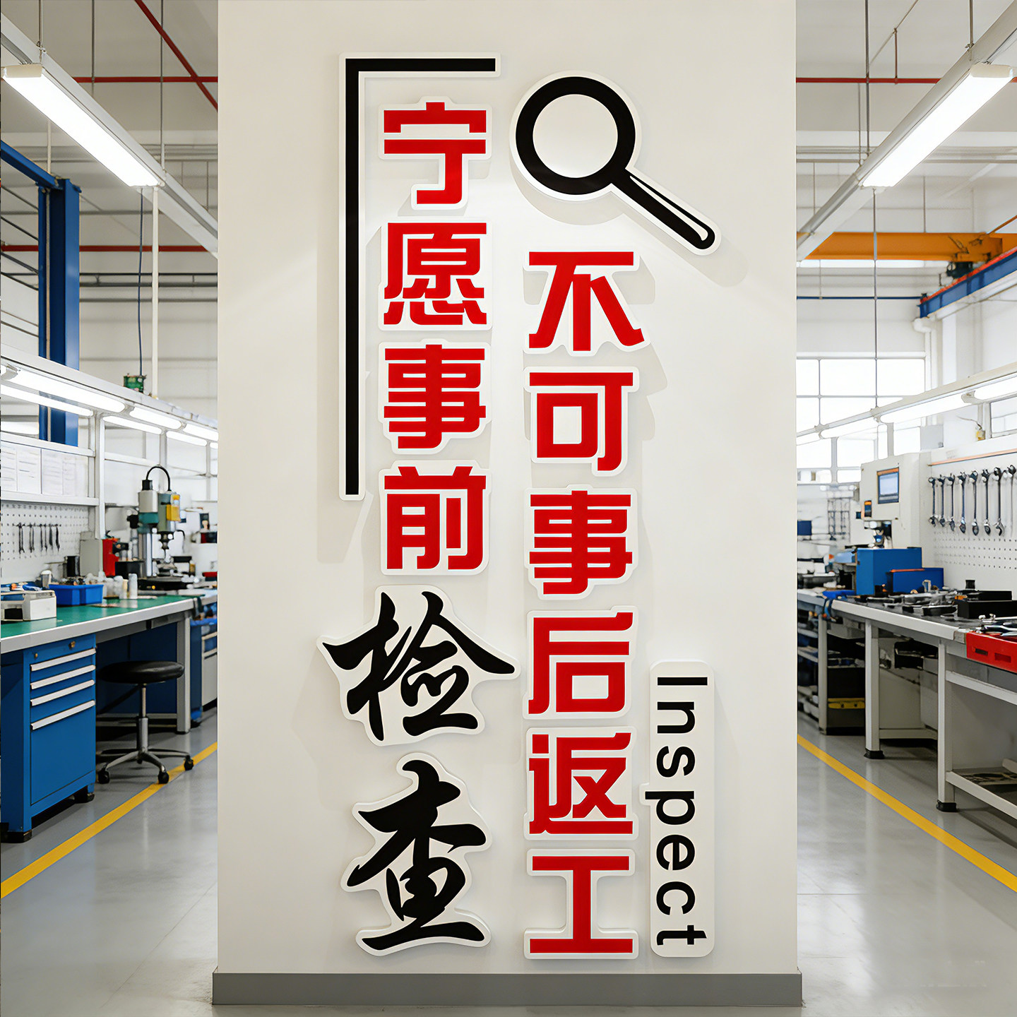 工厂安全生产事前检查3d立体墙贴