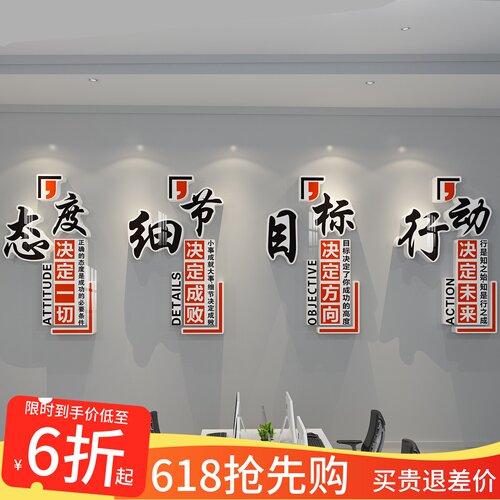 3D立体字墙贴企业文化墙装饰