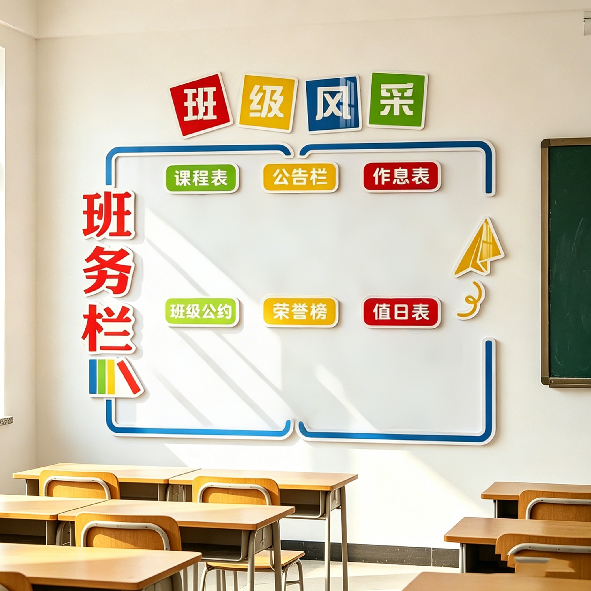 教室公告栏立体防水墙贴