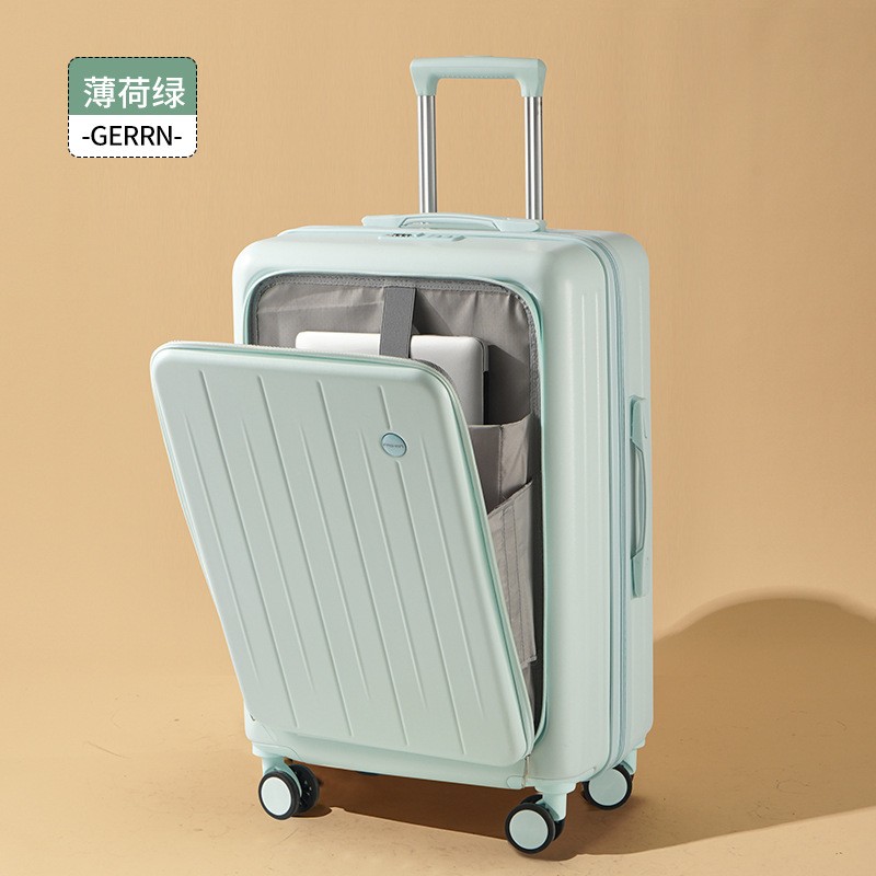 前置开口行李箱可扩展女20寸登机拉杆皮箱24旅行箱男学生便携js64