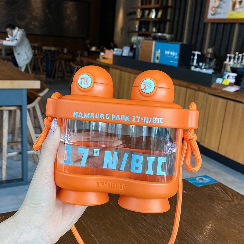 创意双饮水杯学生女生塑料杯大容量儿童吸管水壶现代简约显眼SD47