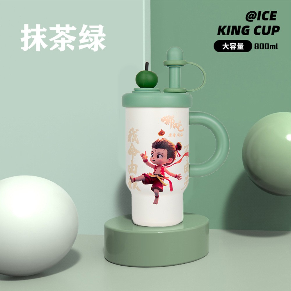 新款正版哪吒可爱保温杯女生高颜值水杯大容量学生上学专用便SD10