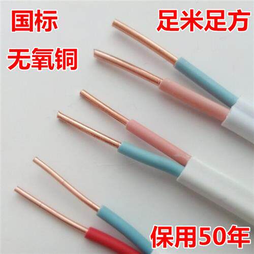 纯铜国标铜芯线2*1.5/2.5/4平方双芯铜线BVVB铜芯护套线电线二芯