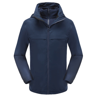 户步行者高端户外冲锋衣男女款三合一防水保暖工作服外套定制logo