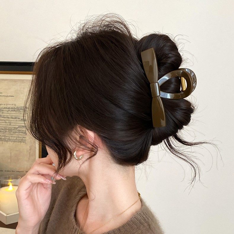 亮面中号蝴蝶结头发抓夹女后脑勺盘发鲨鱼夹高级感气质百搭发夹女,饰品/流行首饰/时尚饰品新,民族风发饰,淘宝优惠券,粉丝福利购,淘宝优惠卷