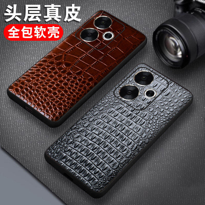 适用于Redmiturbo3手机壳noteturbo2真皮保护壳个性荔枝纹牛皮红米turbo3商务外壳硅胶防摔保护轻奢皮套潮