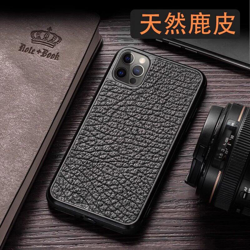 适用于苹果17ProMax手机保护壳真皮15全包16e防摔iPhone14Plus鹿皮保护皮套13个性创意高档奢华男款12皮质商