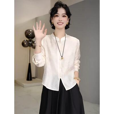 新中式国风覆古提花圆领