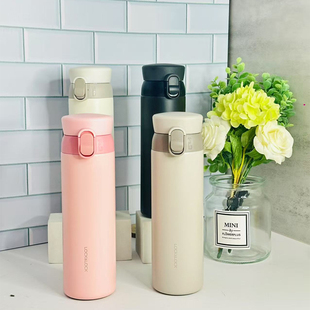 微瑕疵乐扣乐扣男女便携水杯316不锈钢情侣憧憬弹跳保温杯LHC3240