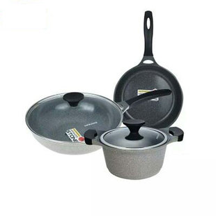 微瑕疵乐扣乐扣30cm家用无油烟大理石不粘炒锅厨房燃气电磁炉通用