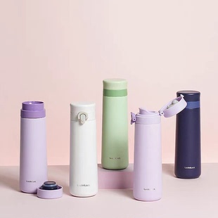 乐扣保温杯女生大容量男士 高颜值水杯学生弹盖车载随行杯子 男款