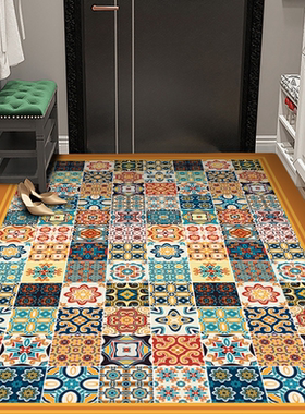 【多尺寸】波西米亚橙色之光硅藻泥地垫防滑吸水客厅卧室入户门垫