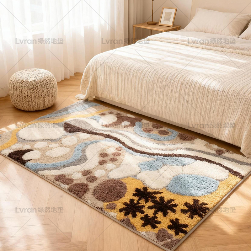 【秋林】毛绒地毯卧室床边毯客厅阳台衣帽间改造地垫可机洗