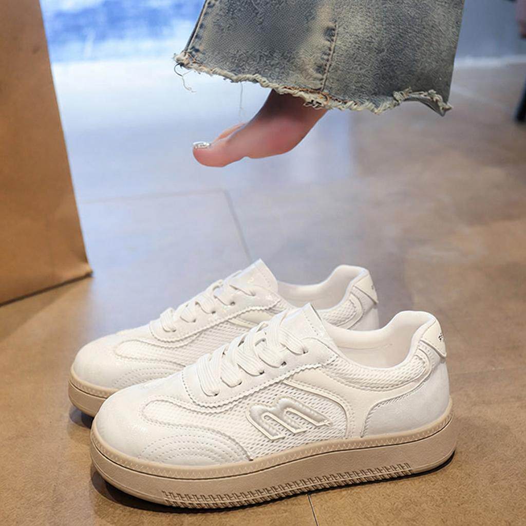 真皮小白鞋软底不累脚女鞋德训鞋新款单鞋网面透气休闲运动鞋