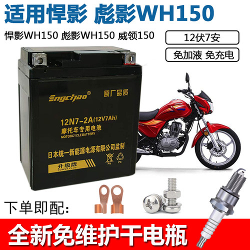 摩托车电瓶12v适用豪 爵DF迪爽TR150/DR160/HJ150-9春风150电池