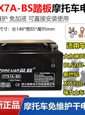 摩托车干电瓶12V7Ah免维护
