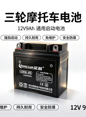 12V9A摩托车干电瓶三轮通用