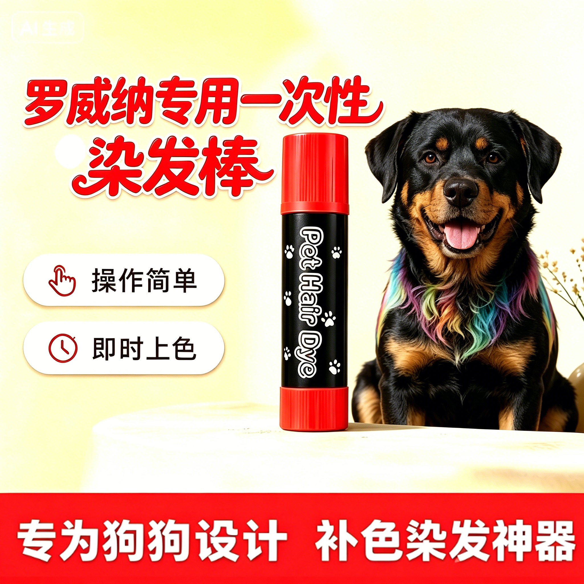 罗威纳专用狗狗毛发染色剂宠物染发剂小狗染毛膏狗美毛美容染发膏