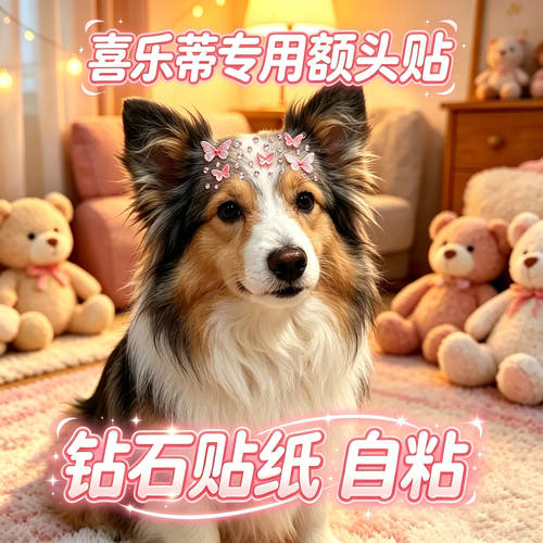 喜乐蒂专用狗狗额头贴大型犬配饰狗宠物贴纸装饰狗狗头饰蝴蝶饰品