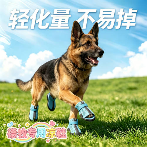 德牧专用幼犬狗狗凉鞋小狗鞋子夏天透气宠物狗夏季不掉防脏防烫滑