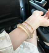 天然保真马料香槟金玛瑙手镯爆款 玉髓手镯送礼附带证书礼盒袋 新款