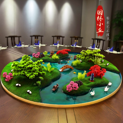 大型圆桌转盘餐桌摆件