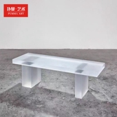 亚克力透明客厅长条凳设计师创意家用卧室床尾凳客厅玄关凳长凳子