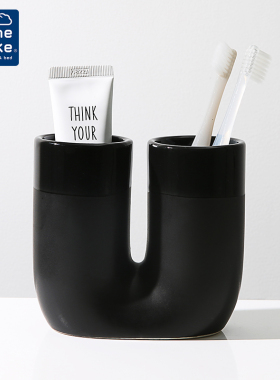 Kleine Wolke德国进口陶瓷牙刷架卫生间浴室牙膏置物架收纳免打孔