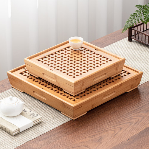 竹制小茶盘家用方形干泡盘小号