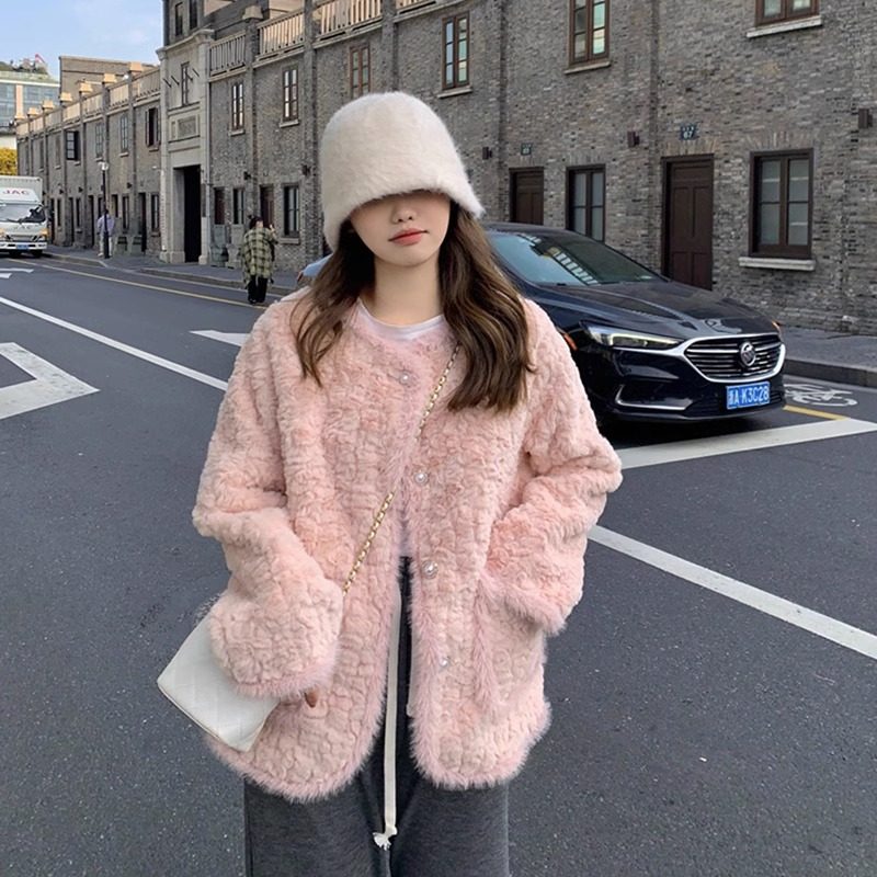 小香风外套女2026年新款羊羔毛仿兔毛宽松显瘦保暖高级感毛绒上衣,童装/婴儿装/亲子装,皮草/仿皮草,淘宝优惠券,粉丝福利购,淘宝优惠卷