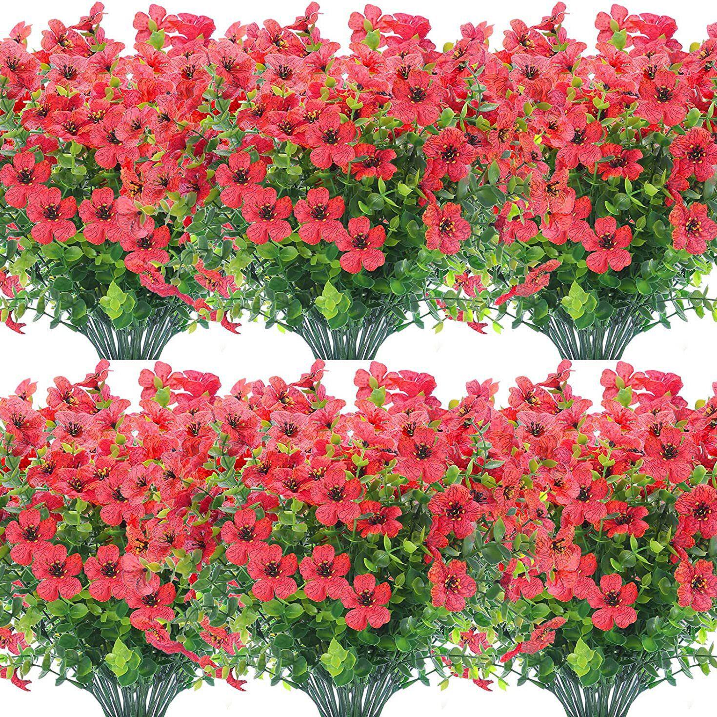 户外人造假花绿植仿真尤加利紫罗兰小雏菊花束干花摆设拍摄道具