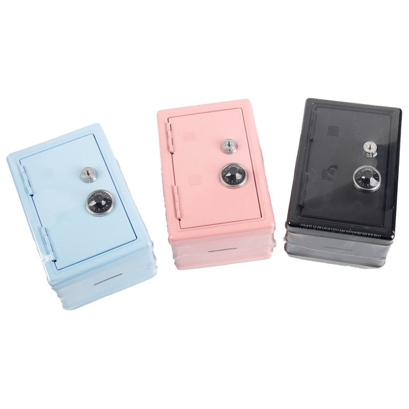 带锁的收纳盒存钱罐金属保险箱创意储蓄罐钥匙保险柜摆件儿童