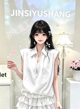 2026金丝御裳夏季新款时尚休闲宽松花边条纹T恤上衣女尾货