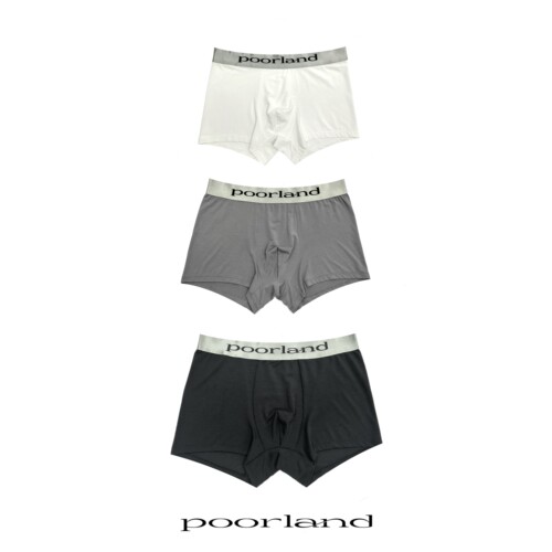 POORLAND 高腰60支兰精莫代尔平角冰丝凉感抗菌内裤