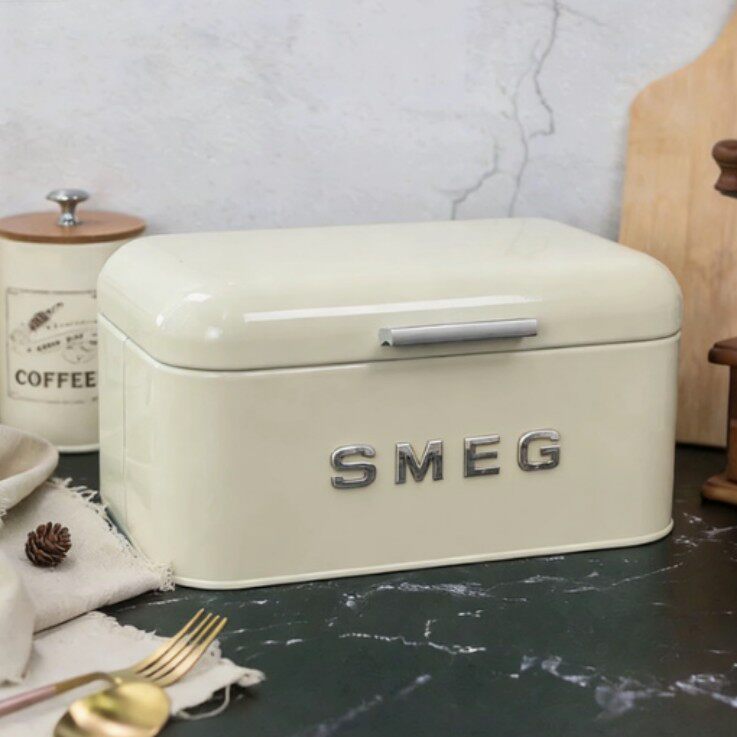 SMEG斯麦格北欧风翻盖面包箱烘焙收纳箱化妆品收纳证件口罩收纳盒