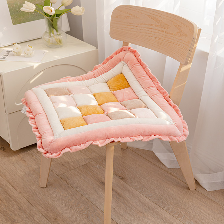 韩式馒头椅子垫防滑加厚办公室久坐垫榻榻米家用软垫餐桌毛绒椅垫