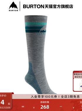 BURTON伯顿官方女士EMBLEM MIDWEIGHT袜子长筒保暖袜子100691